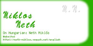 miklos neth business card